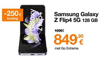 Promoties Samsung galaxy z flip4 5g 128 gb - Samsung - Geldig van 17/04/2023 tot 30/04/2023 bij Orange