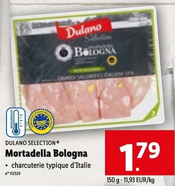 Promotions Mortadella bologna - Dulano - Valide de 19/04/2023 à 25/04/2023 chez Lidl