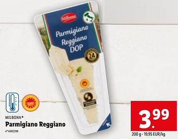 Promotions Parmigiano reggiano - Milbona - Valide de 19/04/2023 à 25/04/2023 chez Lidl