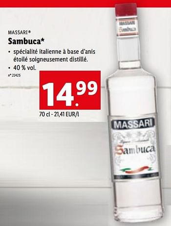 Promotions Sambuca - Massari - Valide de 19/04/2023 à 25/04/2023 chez Lidl