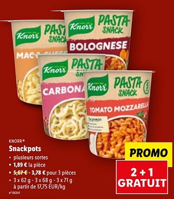 Promotions Snackpots - Knorr - Valide de 19/04/2023 à 25/04/2023 chez Lidl