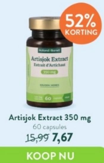 Promotions Artisjok extract 350 mg - Produit maison - Holland & Barrett - Valide de 17/04/2023 à 14/05/2023 chez Holland & Barret