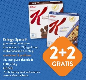 Promoties Kellogg’s special k graanrepen met pure chocolade - Kellogg's - Geldig van 19/04/2023 tot 02/05/2023 bij OKay