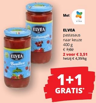 Promoties Elvea pastasaus - Elvea - Geldig van 20/04/2023 tot 03/05/2023 bij Spar (Colruytgroup)