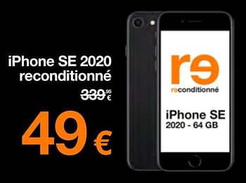 Promotions Apple refurbished iphone se 2020 - Apple - Valide de 17/04/2023 à 30/04/2023 chez Orange