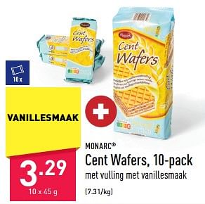 Promoties Cent wafers - Monarc - Geldig van 28/04/2023 tot 05/05/2023 bij Aldi
