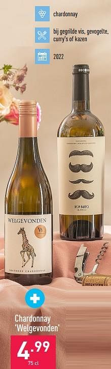 Promoties Chardonnay welgevonden - Witte wijnen - Geldig van 26/04/2023 tot 05/05/2023 bij Aldi