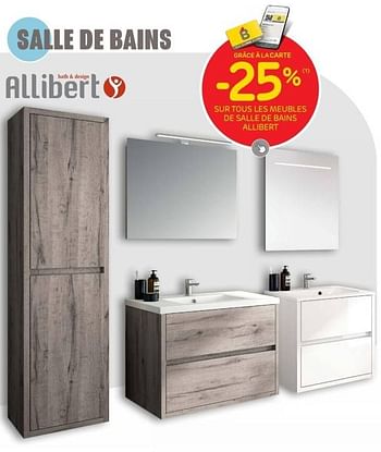 Promotions -25% sur tous les meubles de salle de bains allibert - Allibert - Valide de 12/04/2023 à 24/04/2023 chez Brico