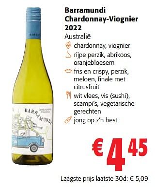 Promoties Barramundi chardonnay-viognier 2022 australië - Witte wijnen - Geldig van 19/04/2023 tot 02/05/2023 bij Colruyt