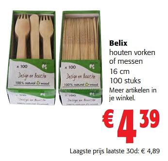 Promoties Belix houten vorken of messen - Belix - Geldig van 19/04/2023 tot 02/05/2023 bij Colruyt