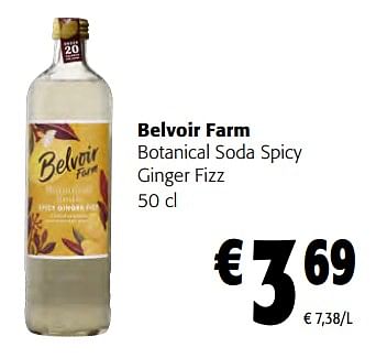 Promoties Belvoir farm botanical soda spicy ginger fizz - Belvoir - Geldig van 19/04/2023 tot 02/05/2023 bij Colruyt