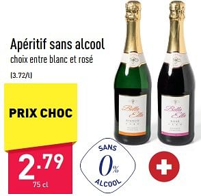 Promotions Apéritif sans alcool - Mousseux - Valide de 28/04/2023 à 05/05/2023 chez Aldi