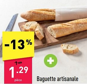 Promotions Baguette artisanale - Produit maison - Aldi - Valide de 24/04/2023 à 29/04/2023 chez Aldi