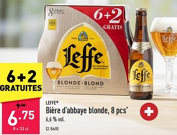 Promotions Bière d’abbaye blonde - Leffe - Valide de 28/04/2023 à 05/05/2023 chez Aldi
