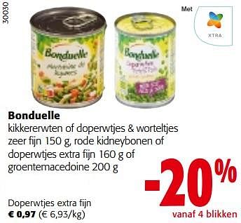 Promoties Bonduelle doperwtjes extra fijn - Bonduelle - Geldig van 19/04/2023 tot 02/05/2023 bij Colruyt