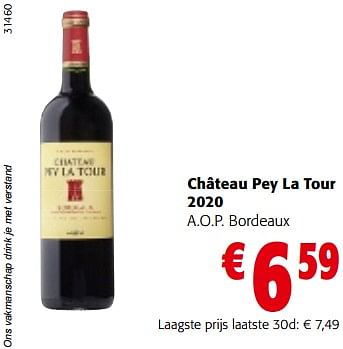 Promoties Château pey la tour 2020 a.o.p. bordeaux - Rode wijnen - Geldig van 19/04/2023 tot 02/05/2023 bij Colruyt