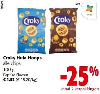 Promoties Croky hula hoops paprika flavour - Croky - Geldig van 19/04/2023 tot 02/05/2023 bij Colruyt