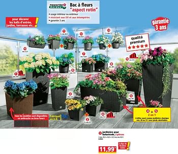 Promotions Aspect rotin jardinière pour balustrade - Powertec Garden - Valide de 19/04/2023 à 25/04/2023 chez Norma