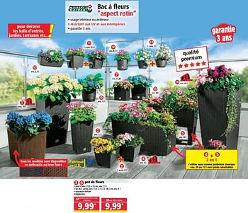 Promotions Aspect rotin pot de fleurs - Powertec Garden - Valide de 19/04/2023 à 25/04/2023 chez Norma