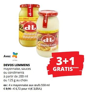Promotions Devos lemmens mayonnaise aux oeufs - Devos Lemmens - Valide de 20/04/2023 à 03/05/2023 chez Spar (Colruytgroup)