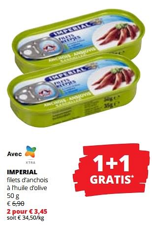 Promotions Imperial filets d’anchois à l’huile d’olive - Imperial - Valide de 20/04/2023 à 03/05/2023 chez Spar (Colruytgroup)