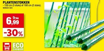 Promoties Plantenstokken - Huismerk - Hubo  - Geldig van 19/04/2023 tot 30/04/2023 bij Hubo