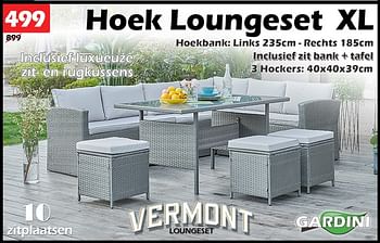 Promoties Hoek loungeset xl - Gardini - Geldig van 13/04/2023 tot 17/05/2023 bij Itek
