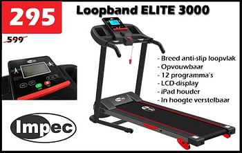 Promoties Impec loopband elite 3000 - Impec - Geldig van 13/04/2023 tot 17/05/2023 bij Itek