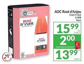 Promoties Aoc rosé d`anjou expert club - Rosé wijnen - Geldig van 25/04/2023 tot 01/05/2023 bij Intermarche