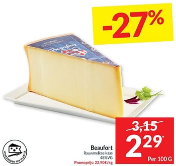 Promoties Beaufort rauwmelkse kaas - Beaufort - Geldig van 25/04/2023 tot 01/05/2023 bij Intermarche