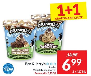 Promoties Ben + jerry`s sundae - Ben&Jerry's - Geldig van 25/04/2023 tot 01/05/2023 bij Intermarche