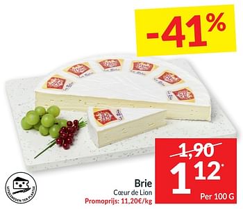 Promoties Brie coeur de lion - Cœur de Lion - Geldig van 25/04/2023 tot 01/05/2023 bij Intermarche