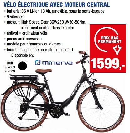 Minerva V lo lectrique avec moteur central En promotion chez Hubo