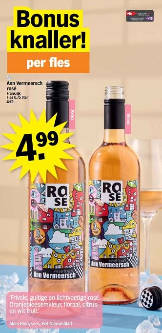 Promoties Ann vermeersch rosé - Rosé wijnen - Geldig van 24/04/2023 tot 30/04/2023 bij Albert Heijn