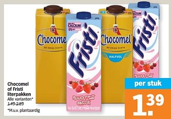 Promoties Chocomel of fristi literpakken - Huismerk - Albert Heijn - Geldig van 24/04/2023 tot 30/04/2023 bij Albert Heijn