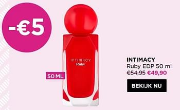Promotions Intimacy ruby edp - Intimacy - Valide de 24/04/2023 à 14/05/2023 chez ICI PARIS XL