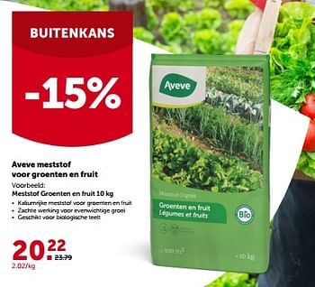 Promoties Aveve meststof voor groenten en fruit - Huismerk - Aveve - Geldig van 24/04/2023 tot 07/05/2023 bij Aveve