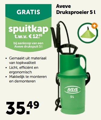 Promoties Aveve druksproeier - Huismerk - Aveve - Geldig van 24/04/2023 tot 07/05/2023 bij Aveve
