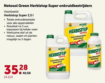 Promoties Netosol green herbistop super onkruidbestrijders - Compo - Geldig van 24/04/2023 tot 07/05/2023 bij Aveve