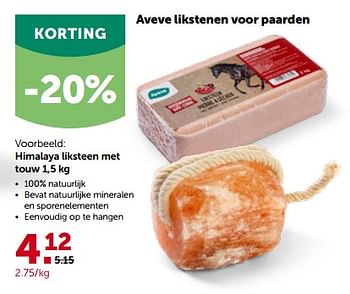 Promoties Aveve himalaya liksteen met touw - Huismerk - Aveve - Geldig van 24/04/2023 tot 07/05/2023 bij Aveve