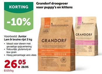 Promoties Grandorf droogvoer lam + bruine rijst - Grandorf - Geldig van 24/04/2023 tot 07/05/2023 bij Aveve