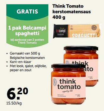 Promoties Think tomato kerstomatensaus - Huismerk - Aveve - Geldig van 24/04/2023 tot 07/05/2023 bij Aveve