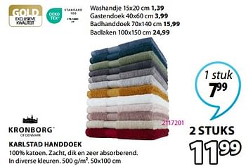 Promoties Karlstad handdoek - Kronborg - Geldig van 24/04/2023 tot 21/05/2023 bij Jysk