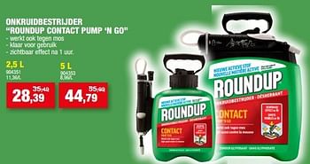 Promotions Onkruidbestrijder roundup contact pump ‘n go - Roundup - Valide de 26/04/2023 à 07/05/2023 chez Hubo
