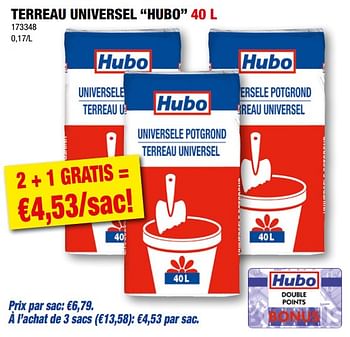 Promotions Terreau universel hubo - Produit maison - Hubo  - Valide de 26/04/2023 à 07/05/2023 chez Hubo