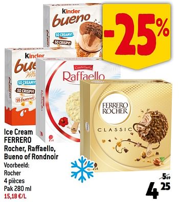 Promoties Ice cream ferrero rocher - Ferrero - Geldig van 26/04/2023 tot 02/05/2023 bij Smatch
