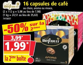 Promotions 16 capsules de café - Caffe Bellucci - Valide de 26/04/2023 à 02/05/2023 chez Norma