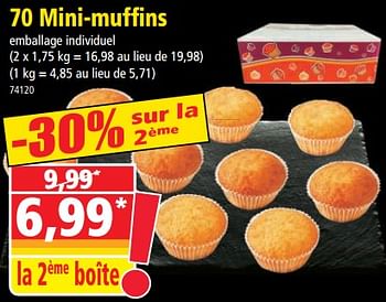 Promotions 70 mini-muffins - Produit Maison - Norma - Valide de 26/04/2023 à 02/05/2023 chez Norma