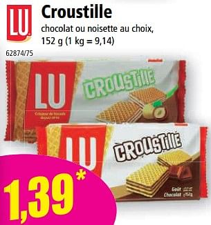 Gaufrettes Croustille LU - Chocolat - 152g