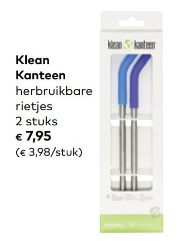 Promoties Klean kanteen herbruikbare rietjes - Klean Kanteen  - Geldig van 26/04/2023 tot 23/05/2023 bij Bioplanet